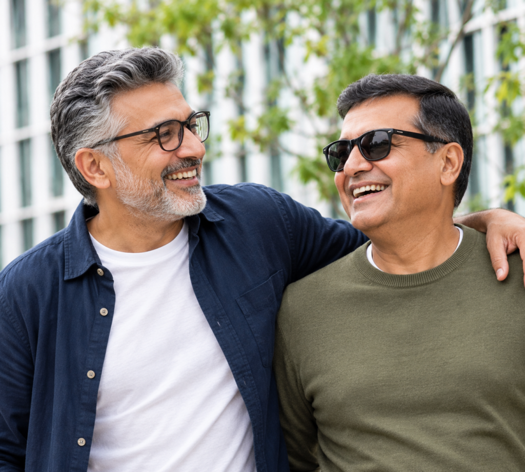 Mature Friends Sharing a Laugh